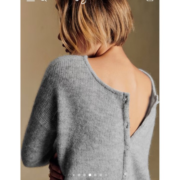 SEZANE Gaspar Cardigan Grey Super Kid Mohair Baby Alpaca Button Front Cardigan M - Picture 2 of 12